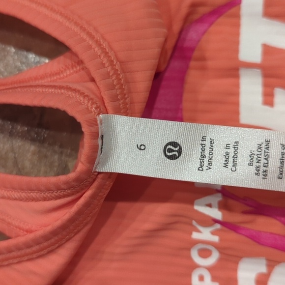 Lululemon Spokane Swifts Running Team Racerback tank size 6 Ribbed - Picture 4 of 7